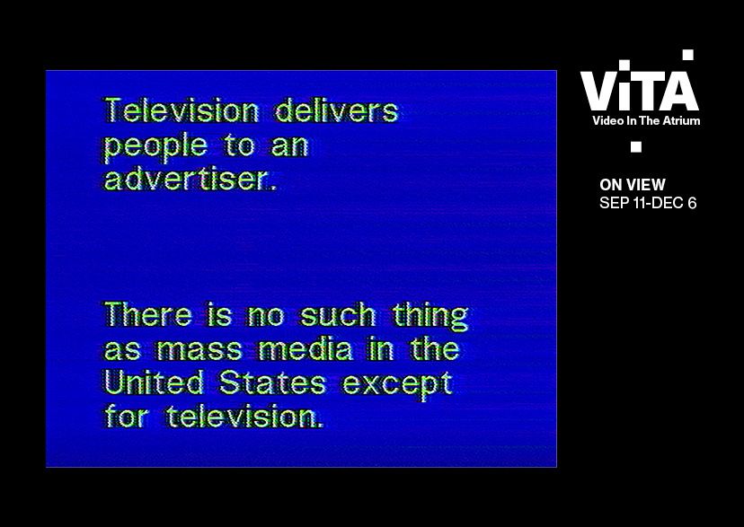 Video in The Atrium (ViTA) - Richard Serra & Carlota Schoolman